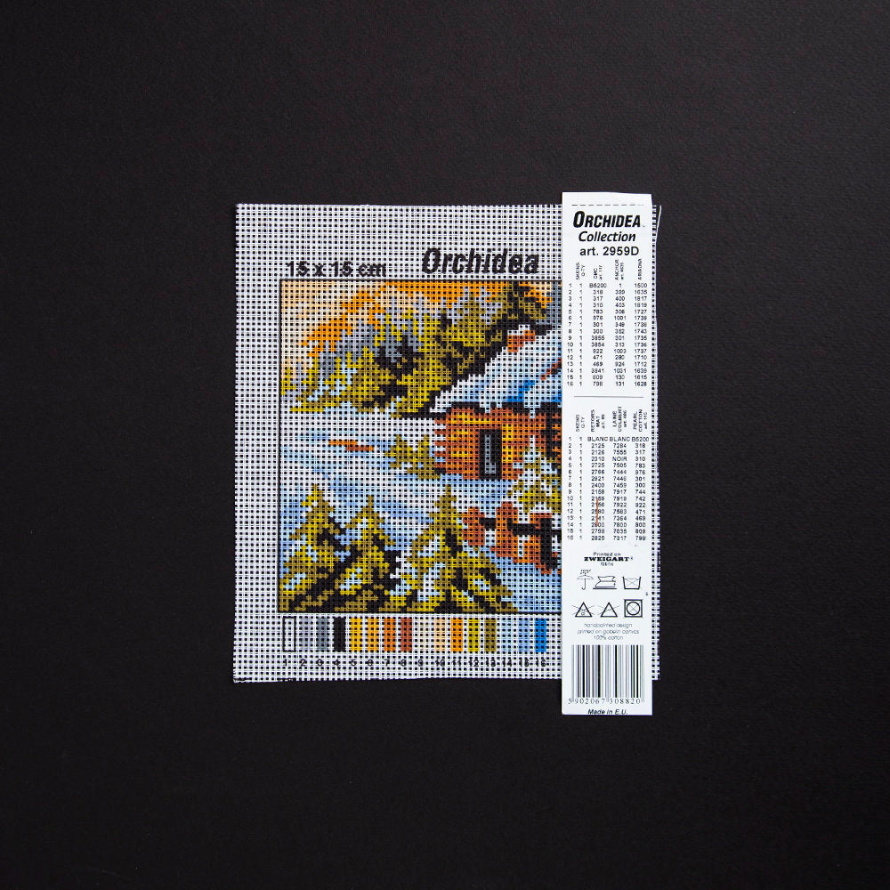 ORCHİDEA 15x15 cm Çiftlik Evi / Kış Goblen 2959D